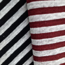 Tissu tricoté en lin teinté de fil pour t-shirt (QF14-1546-SS)